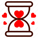 hourglass, countdown, heart, love, and, romance