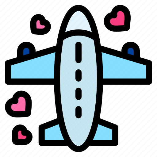 Aeroplane, travel, heart, love, and, romance icon - Download on Iconfinder