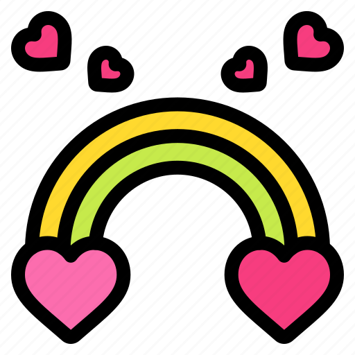 Rainbow, love, nature, heart, and, romance icon - Download on Iconfinder