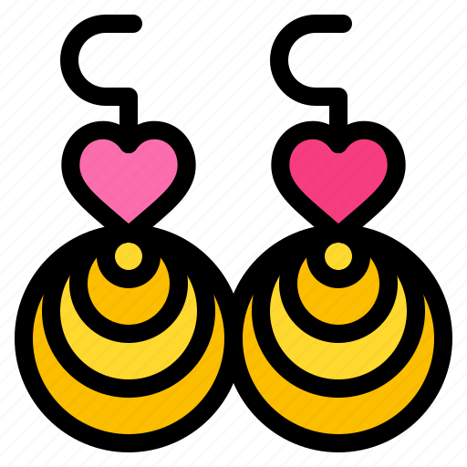 Earings, jewellery, heart, love, and, romance icon - Download on Iconfinder