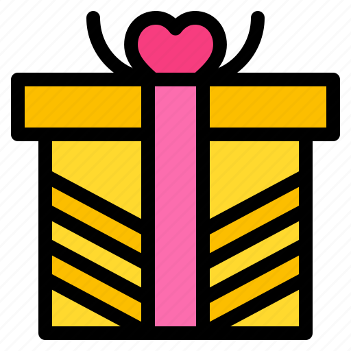 Gift, box, present, heart, love, and, romance icon - Download on Iconfinder
