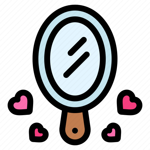 Mirror, make, up, heart, love, and, romance icon - Download on Iconfinder
