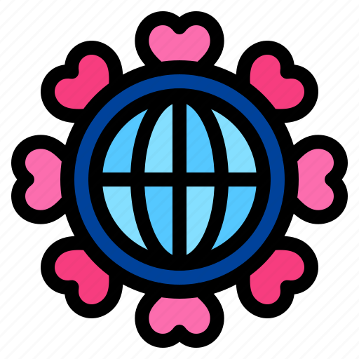 Globe, heart, love, and, romance icon - Download on Iconfinder