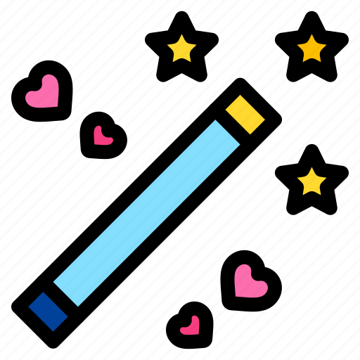 Magic, wand, heart, love, and, romance icon - Download on Iconfinder