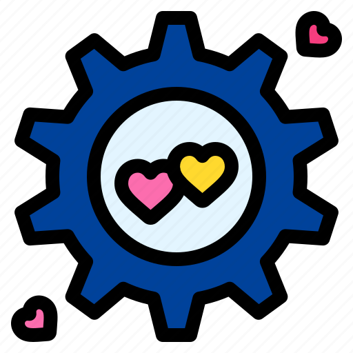 Setting, heart, cogwheel, love, and, romance icon - Download on Iconfinder