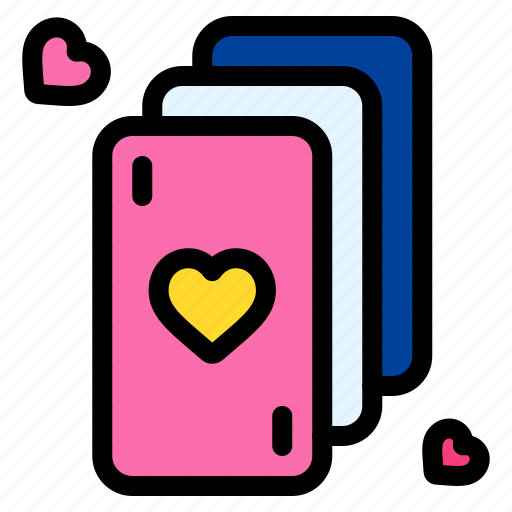 Cards, game, poker, heart, love, and, romance icon - Download on Iconfinder