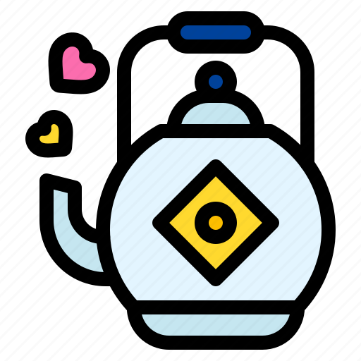 Kettle, tea, heart, love, and, romance icon - Download on Iconfinder