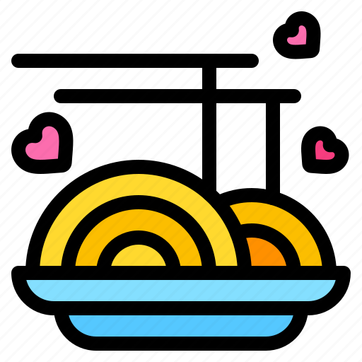 Noodles, food, sticks, heart, love, and, romance icon - Download on Iconfinder
