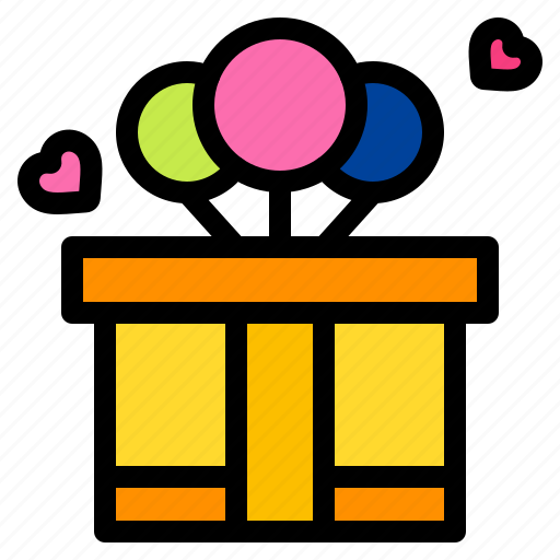 Gift, box, present, heart, love, and, romance icon - Download on Iconfinder