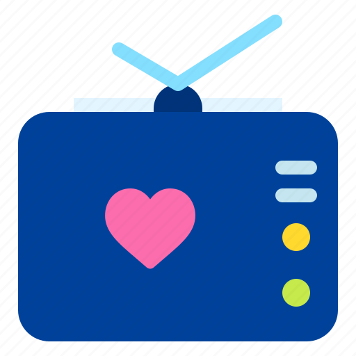 Tv, television, entertainment, heart, love, romance icon - Download on Iconfinder