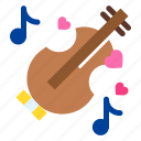 guitar, music, instrument, heart, love, and, romance