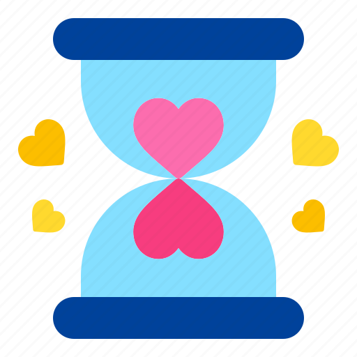 Hourglass, countdown, heart, love, and, romance icon - Download on Iconfinder