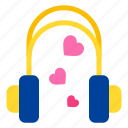 headphones, music, heart, love, and, romance