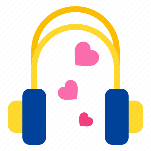 Headphones, music, heart, love, and, romance icon - Download on Iconfinder