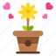 flowers, pot, heart, love, and, romance 