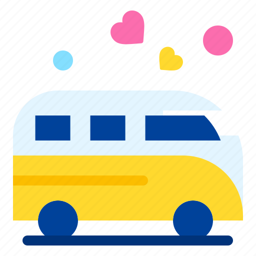 Van, transport, heart, love, and, romance icon - Download on Iconfinder