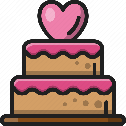 Cake, dessert, valentines, sweet, heart, wedding icon - Download on Iconfinder