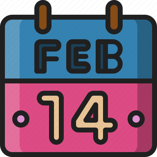 Calendar, date, time, valentines, celebration, day, love icon - Download on Iconfinder