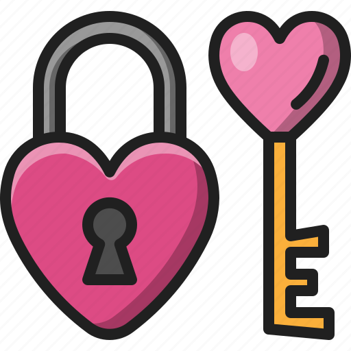Lock, key, unlock, valentine, heart, married, relationship icon - Download on Iconfinder
