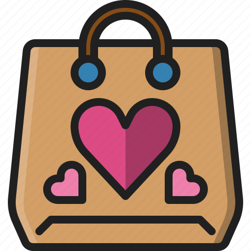 Shopping, bag, sale, valentine, commerce, heart, gift icon - Download on Iconfinder