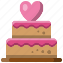 cake, dessert, valentines, sweet, heart, wedding
