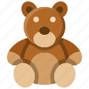 teddy, bear, toy, kid, baby, fluffy