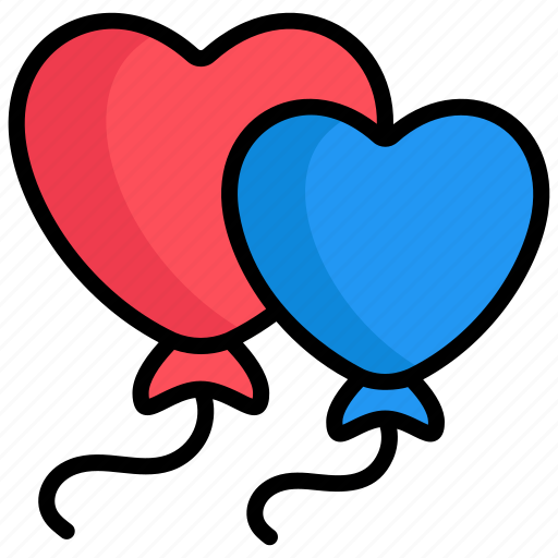 Balloons, heart shape, celebration, party, balloon, heart, love icon - Download on Iconfinder
