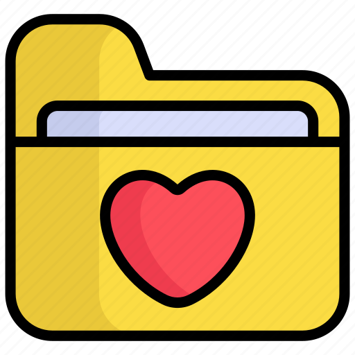 Romantic folder, favorite folder, folder, love, heart, valentine, romance icon - Download on Iconfinder