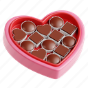 chocolate, sweets, valentine&#x27;s day, love, 3d icon, 3d illustration, 3d render