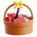 gift, presents, valentine&#x27;s day, love, 3d icon, 3d illustration, 3d render
