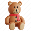 teddy, bear, teddy bear, cuddly toy, valentine&#x27;s day, love, 3d icon, 3d illustration, 3d render