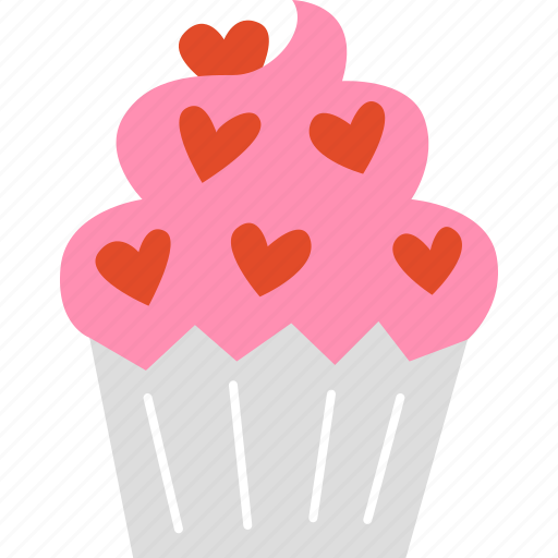 Cupcake, heart, love, pink, valentine icon - Download on Iconfinder