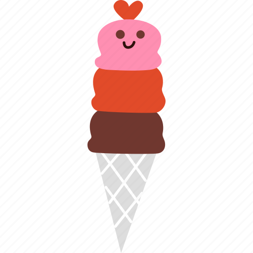 Icecream, cone, waffle, sweet, valentine icon - Download on Iconfinder
