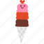 icecream, cone, waffle, sweet, valentine 
