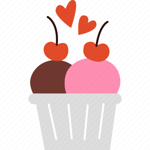 Icecream, cup, waffle, sweet, valentine icon - Download on Iconfinder