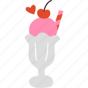 icecreamsundae, icecream, glass, dessert, valentine