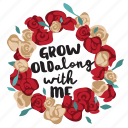 flowers, love, message, rose, wedding, wreath