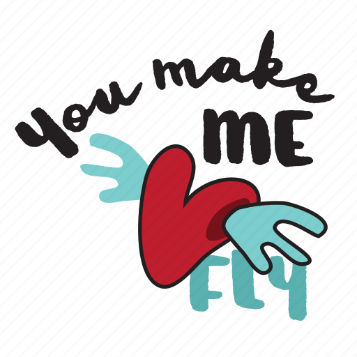 Day, fly, heart, holiday, love, valentine, wedding sticker - Download on Iconfinder