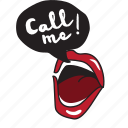 call me, contact, lips, message, mouth, sign