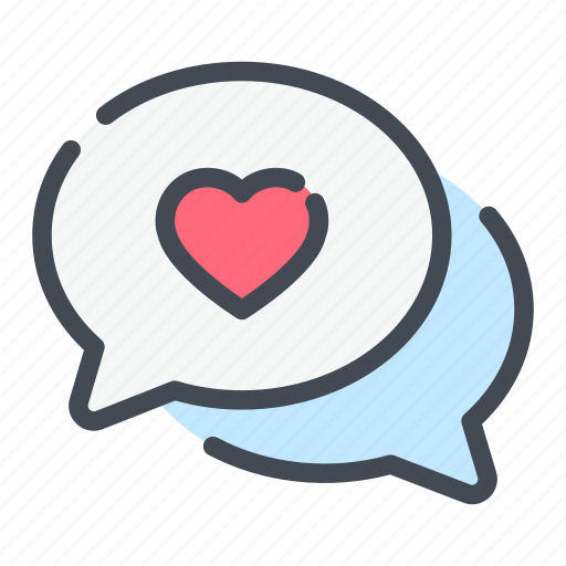 Chat, heart, love, message, text, romance, valentine icon - Download on Iconfinder