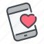 heart, love, mobile, phone, send 