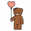valentine&#x27;s day, love, romance, bear, valentine, heart, heart balloon, cute, teddy bear