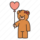 valentine&#x27;s day, love, romance, bear, valentine, heart, heart balloon, cute, teddy bear