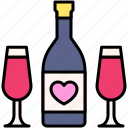 valentine, love, dating, lover, heart, wine, glass