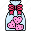 valentine, love, dating, lover, heart, cookies bag, cookies, snack 