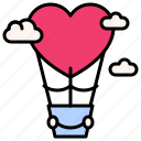 valentine, love, dating, lover, heart, hot air balloon