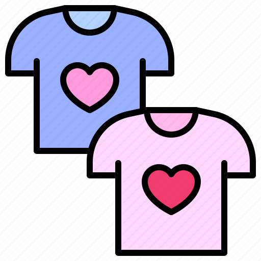 Valentine, love, dating, lover, heart, shirt, couple icon - Download on Iconfinder