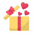 gift, present, surprise, box, love, valentines, heart