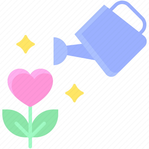 Valentine, love, dating, lover, heart, watering can, flower icon - Download on Iconfinder