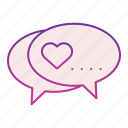 heart, dialogue, love, romance, speech, romantic, bubble, chat, message
